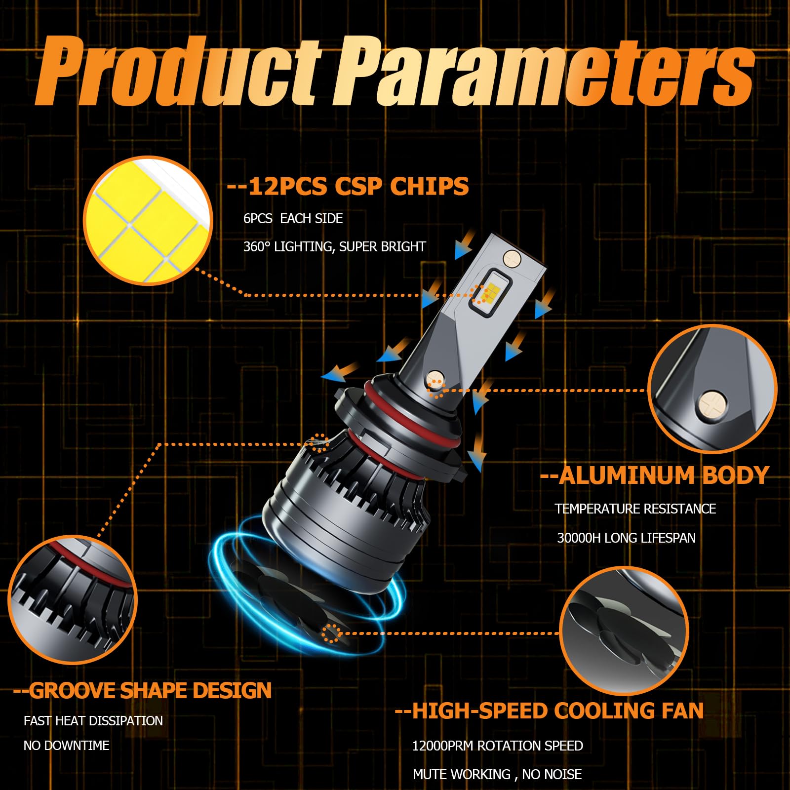 Lifespan over 50,000 hours with heat-dissipation design.