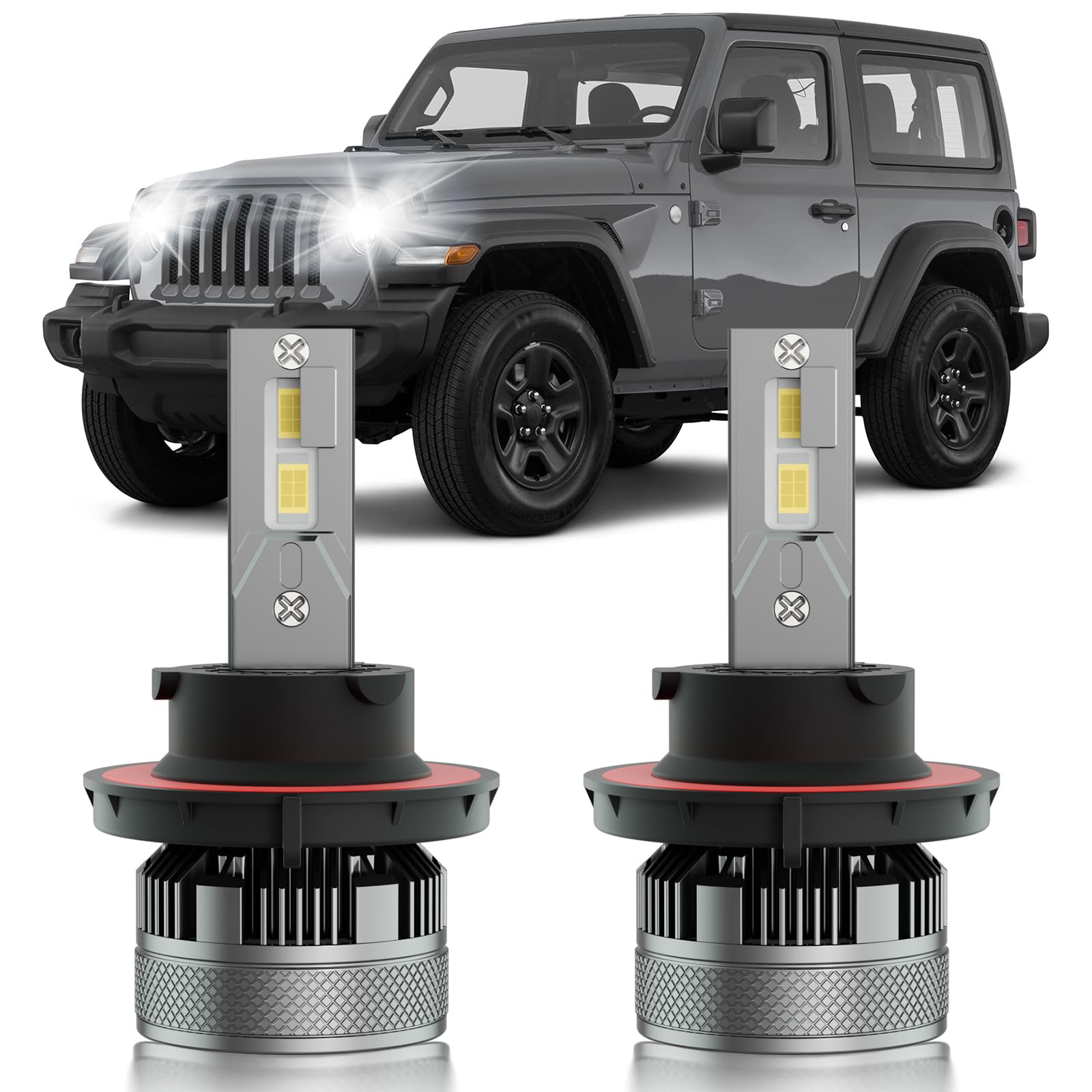 HUOKEDS Wrangler JL hi/lo dual beam bulbs upgrade for Jeep Wrangler JL visibility