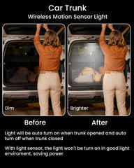 HUOYANGUANG car trunk light with motion sensor automatically activates.