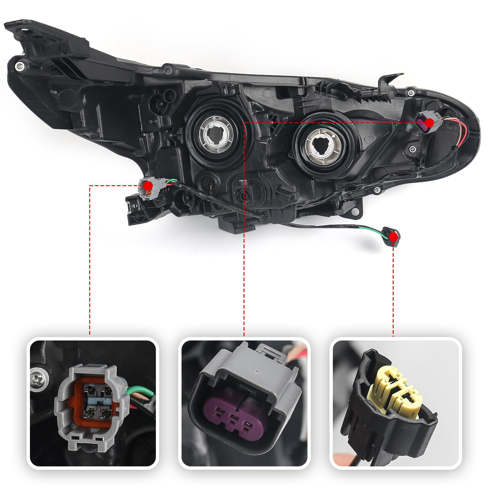 Huray halogen headlight assembly for Sentra enhances clear lens and housing durability.