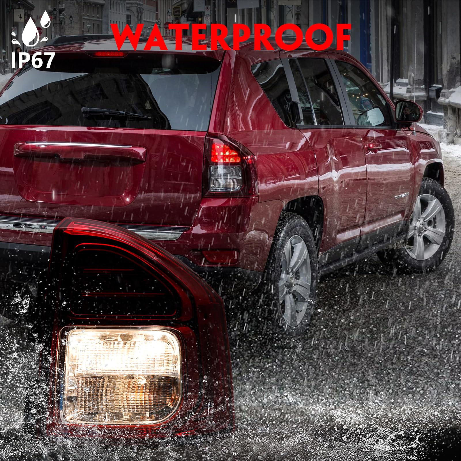 Huray right tail light enhances visibility and signaling at night