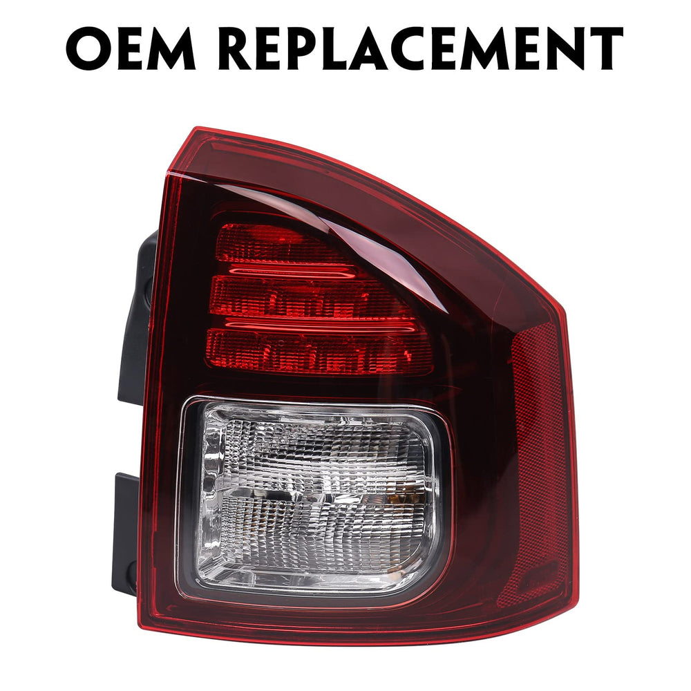 Huray jeep compass tail-light assembly displaying clear brake and running lights