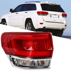 Huray left outer taillight for Jeep Grand Cherokee showing compatibility with chrome trim.