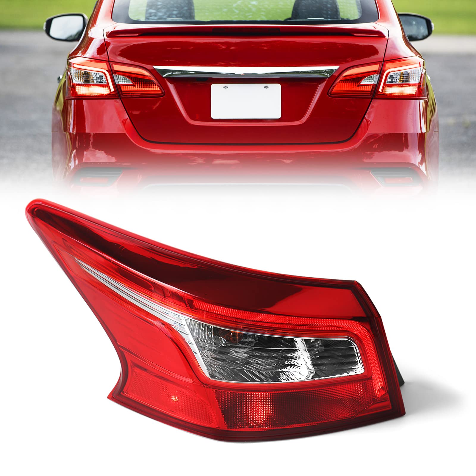 Huray left tail light for Nissan Sentra driver-side outer view improves visibility.