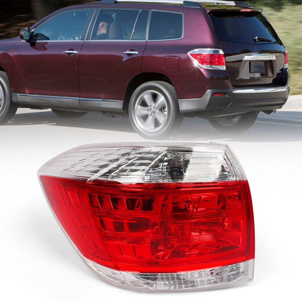 Huray left tail light for Toyota Highlander driver-side lens enhances visibility.