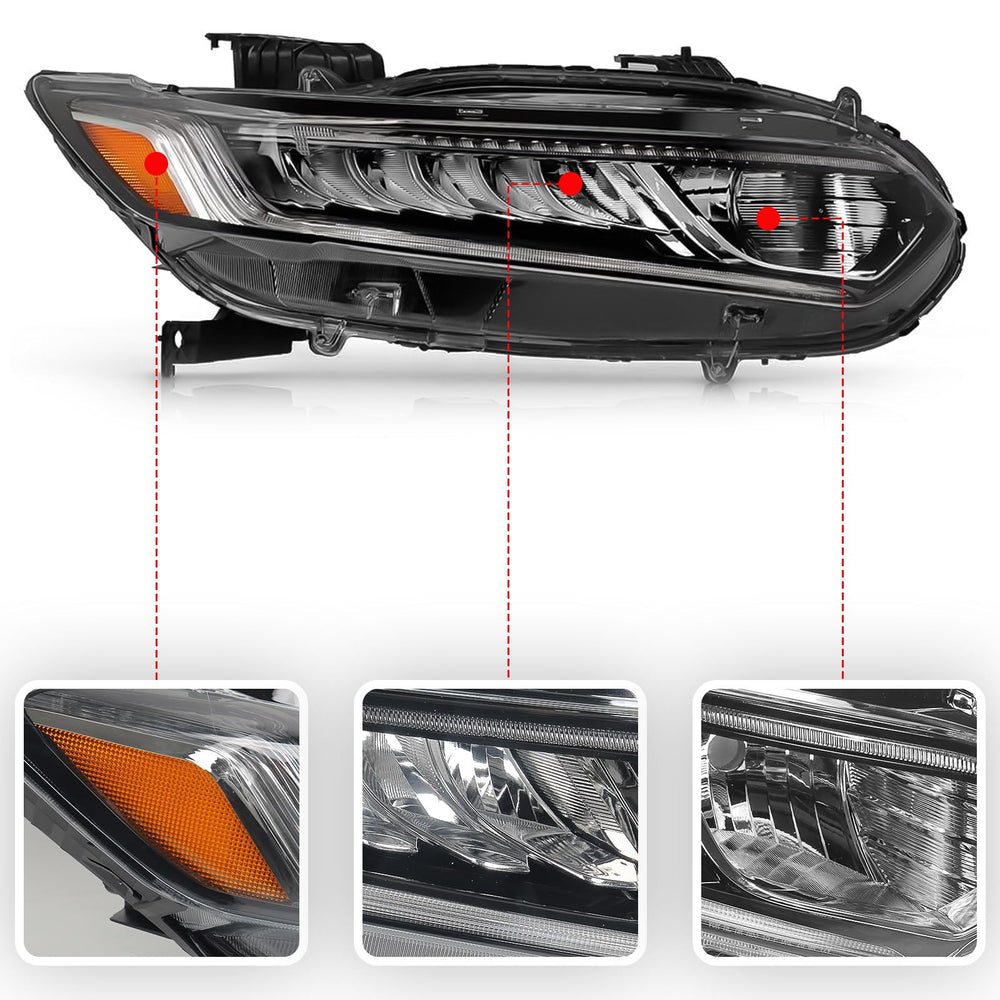 Huray right headlight for Honda Accord 2018-2020, waterproof sealed housing feature.