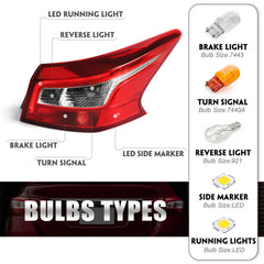 Huray LED rear lamp for Sentra 2016-2019, with clear and red lens