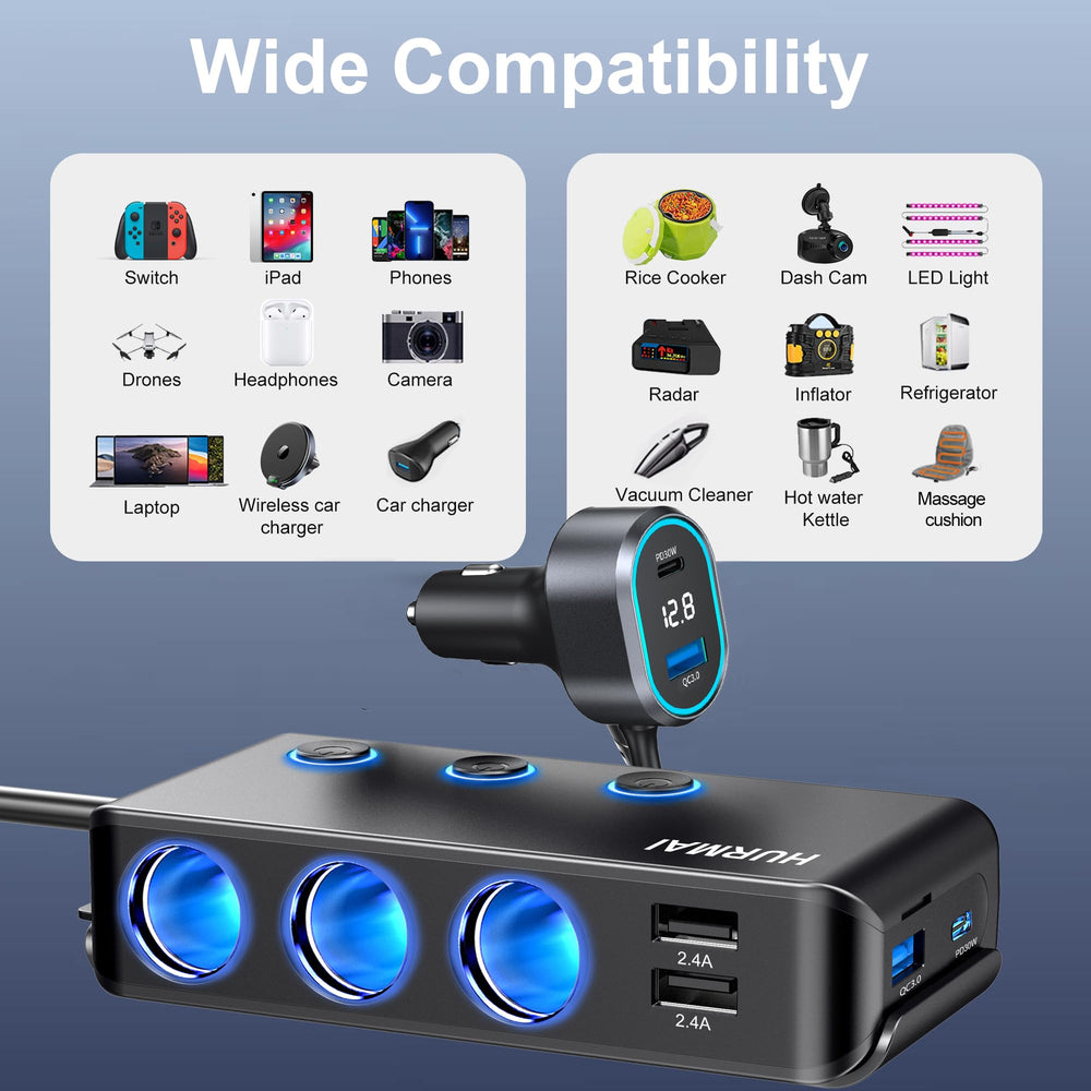 HURMAI 12V/24V compatibility suits diverse vehicles and setups