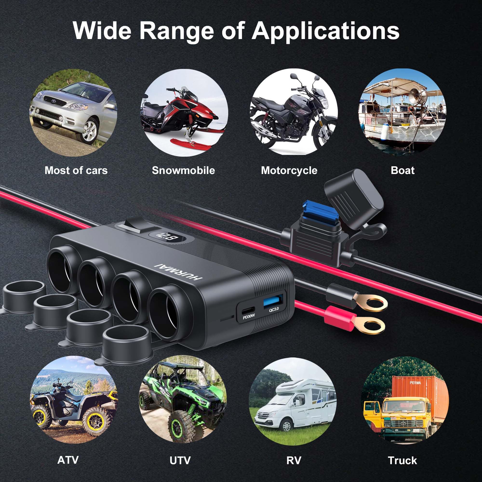 HURMAI heavy-duty vehicle power setup suitable for cars, trucks, boats.