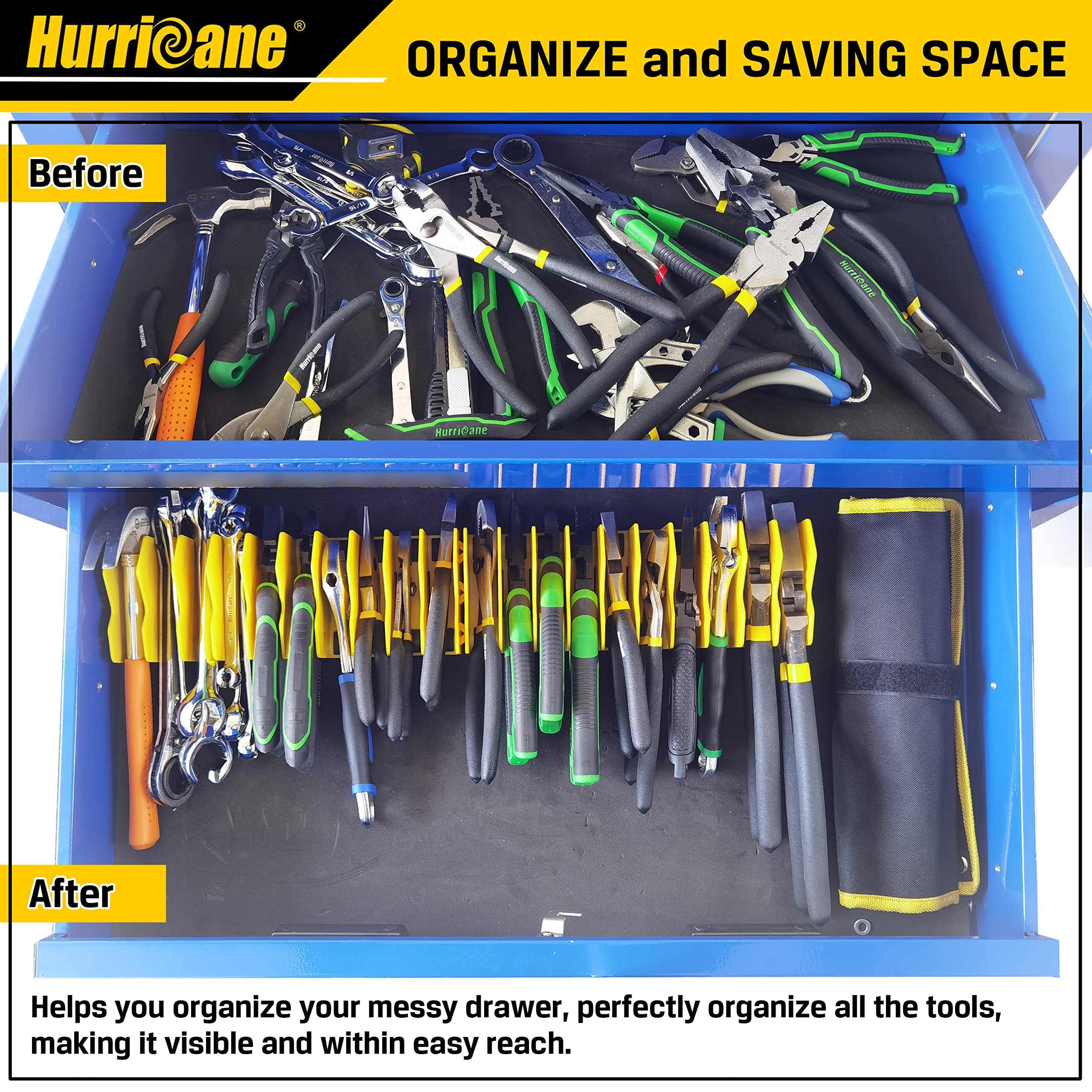 Hurricane extendable racks enable customization for different drawer widths.