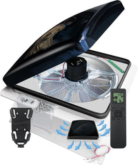 Hurrventer built-in rain shield roof fan provides all-weather RV ventilation.