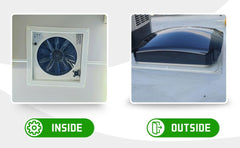 Hurrventer rain shield closed lid venting maintains airflow during rain.