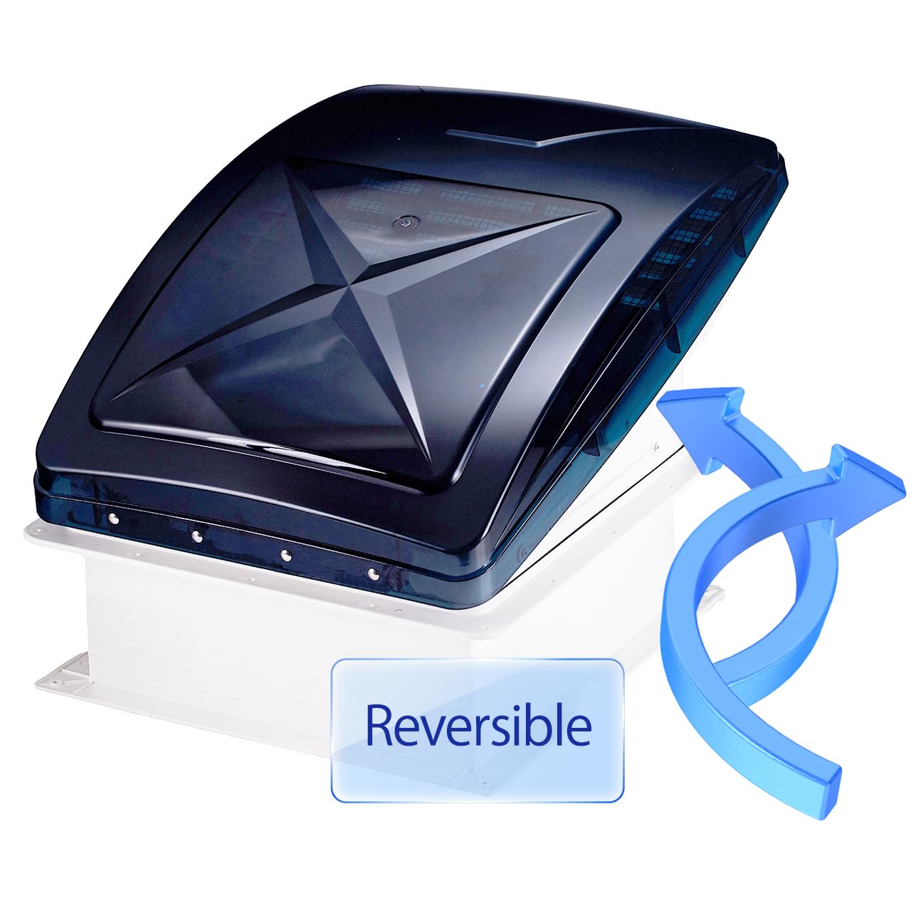 Hurrventer UV-resistant cover shielding the vent from sun and weather.
