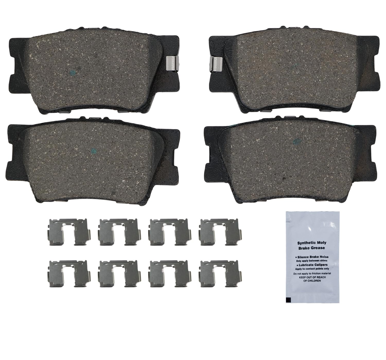HUSCH D1212 rear ceramic brake pads packaging shot highlights complete kit