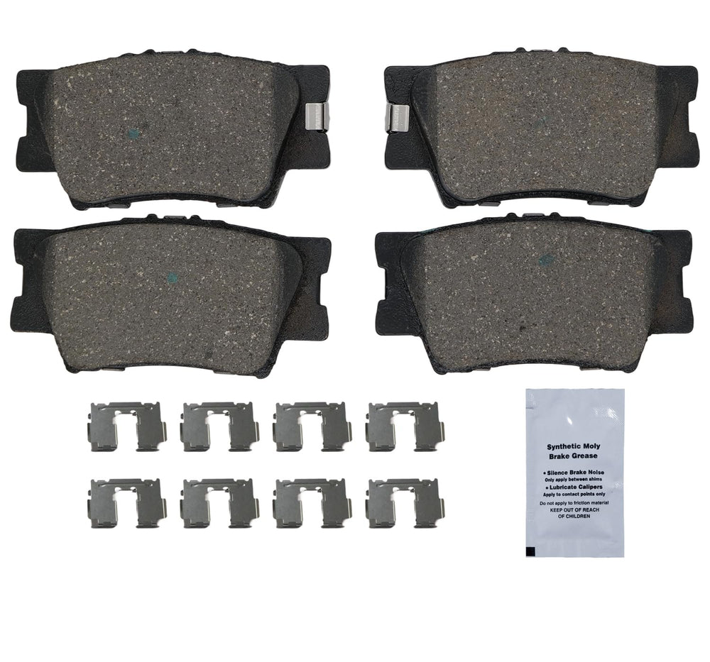 HUSCH D1212 rear ceramic brake pads packaging shot highlights complete kit