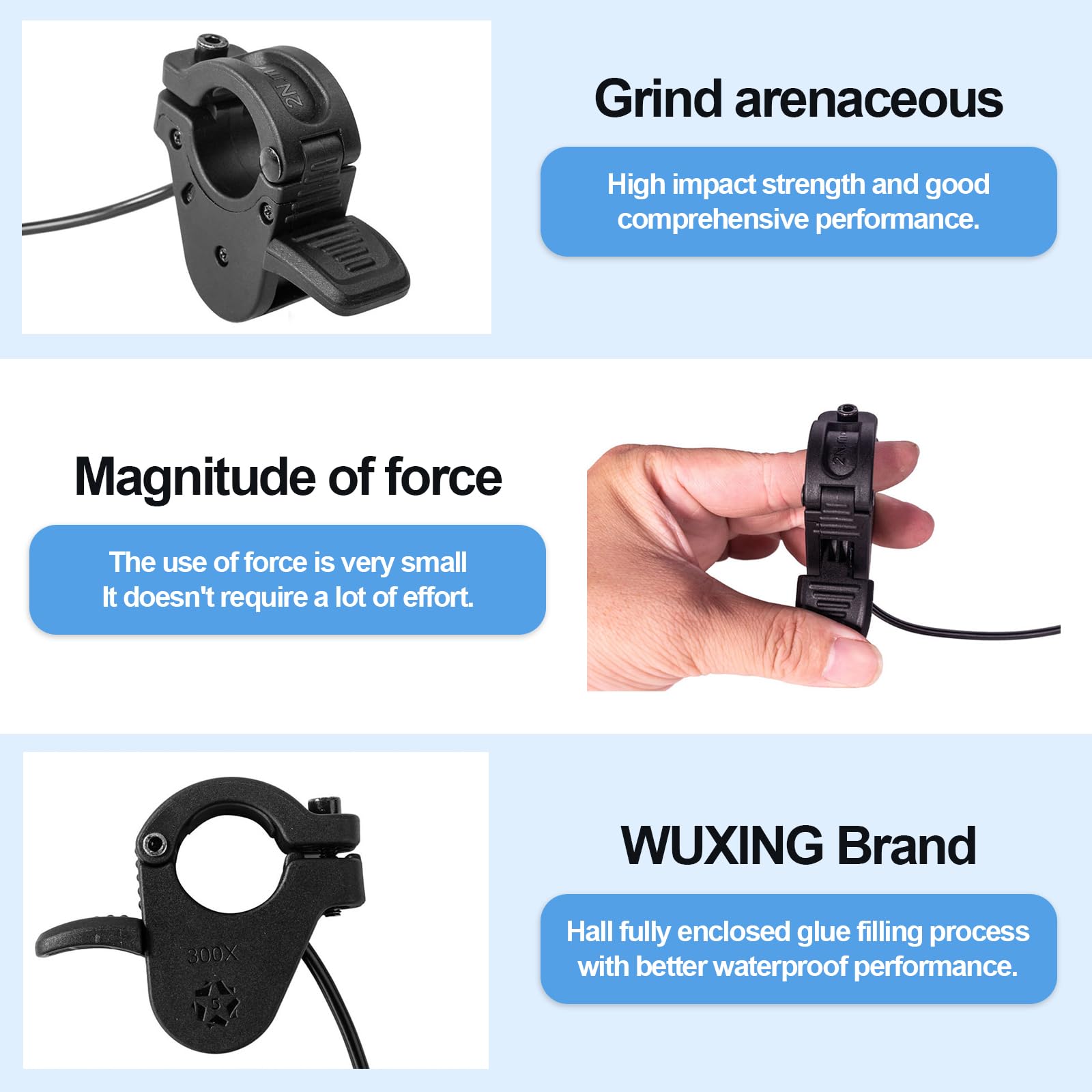 HUSETOO throttle compatible with Hall sensor controllers for steady response