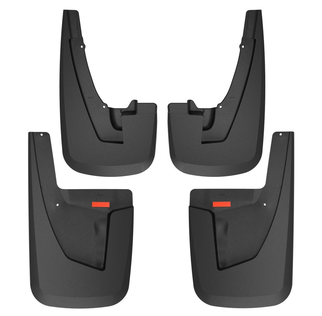 Husky Liners mud guards on Ram 2500 front left protect fender from debris.