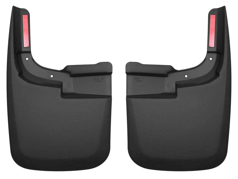 Husky Liners front mud guards installed on Ford F-250/F-350 for durable protection.