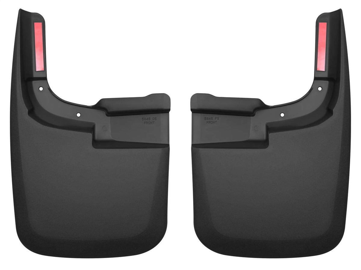 Husky Liners front mud guards installed on Ford F-250/F-350 for durable protection.
