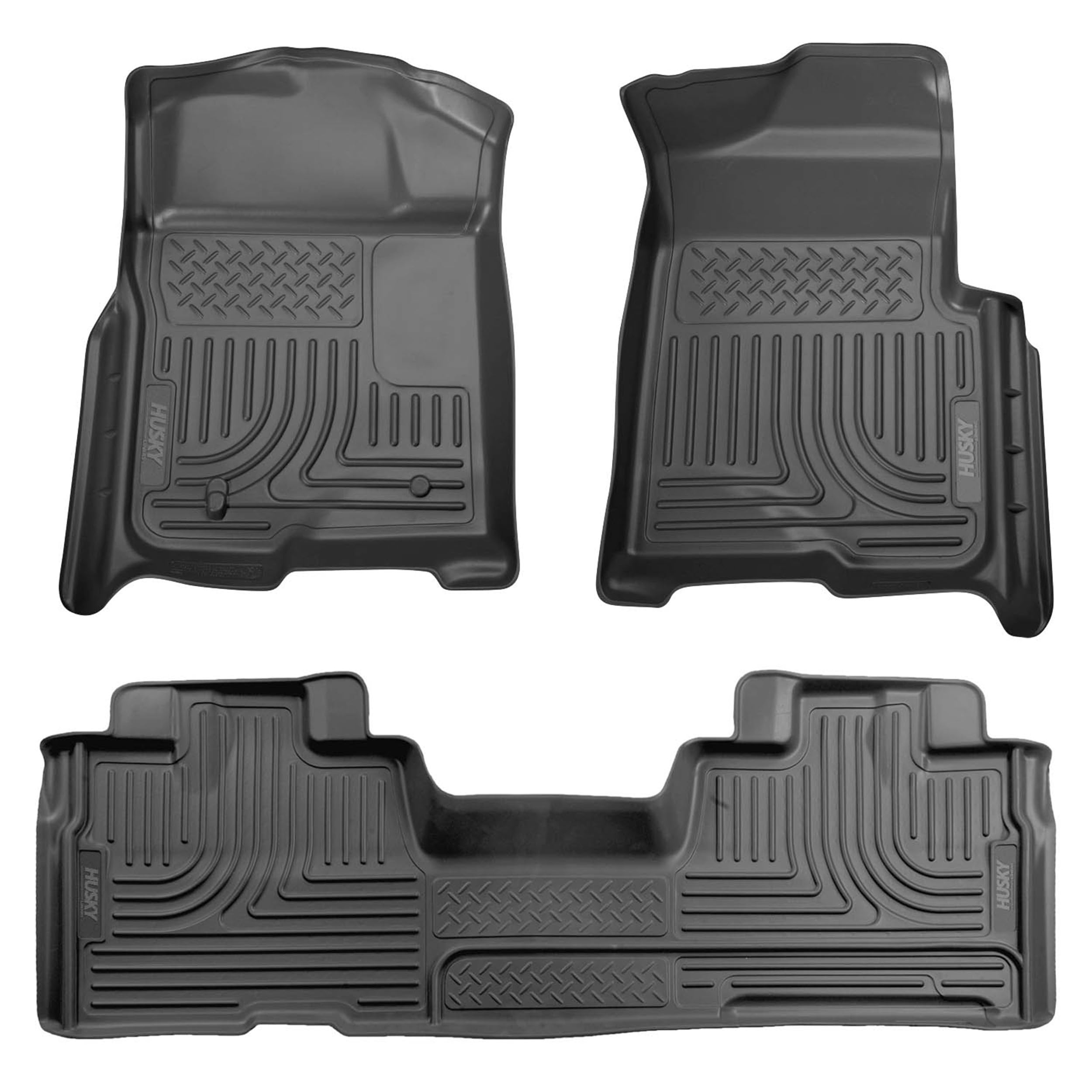 Husky Liners WeatherBeater front driver mat shows laser-fit and edge-to-edge protection.