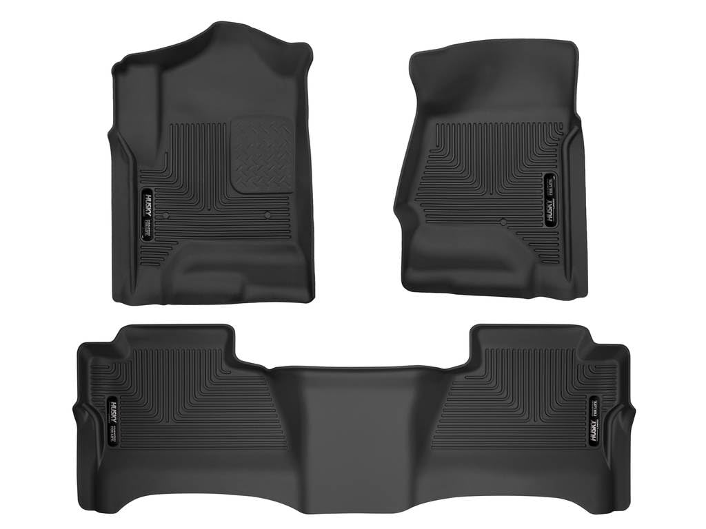 Husky Liners WeatherBeater front floor mats for Silverado/Sierra Crew Cab protect carpet from spills