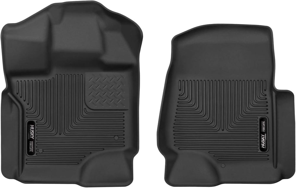Husky Liners X-act Contour front-row mats for Ford F-150 with edge-to-edge coverage.