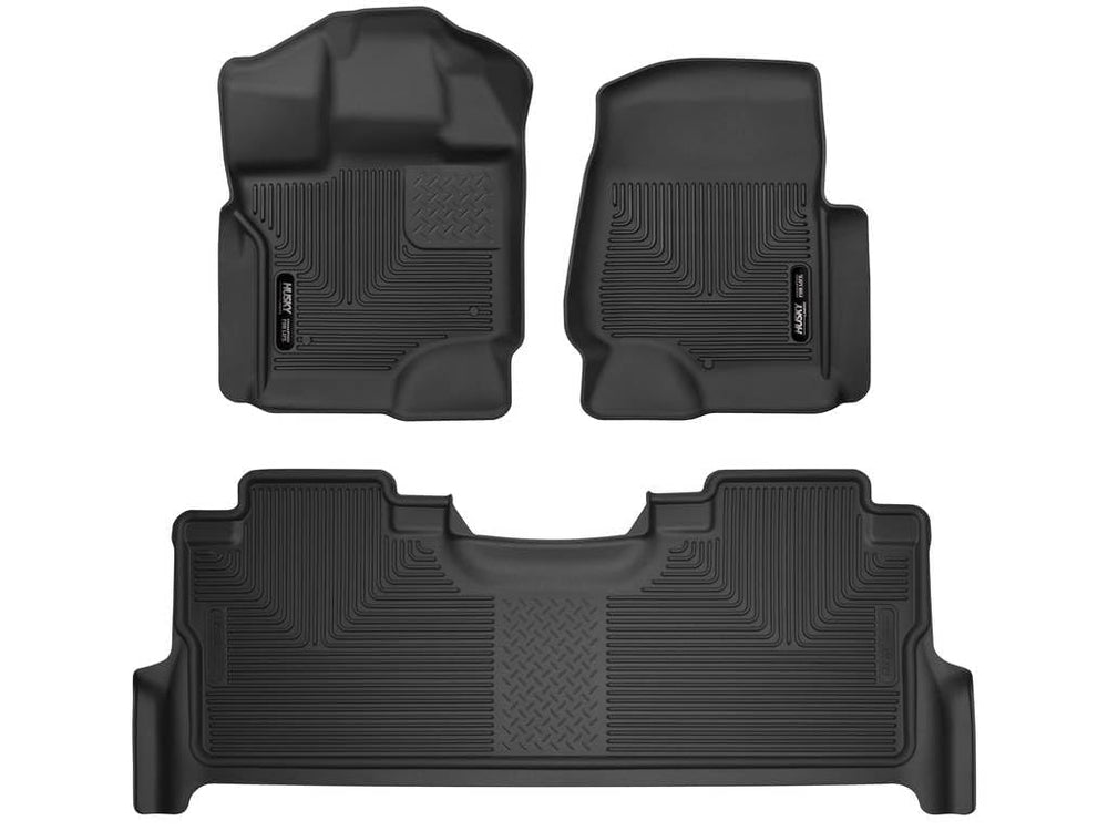 Husky Liners X-act Contour front-row mats offer edge-to-edge coverage.
