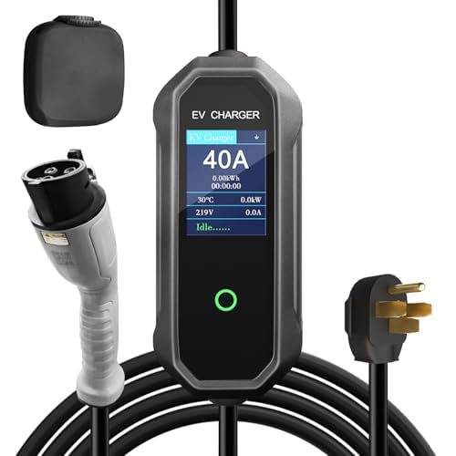 HUSTIAN Level 2 EV Charger front view with 40A fast charging capability.