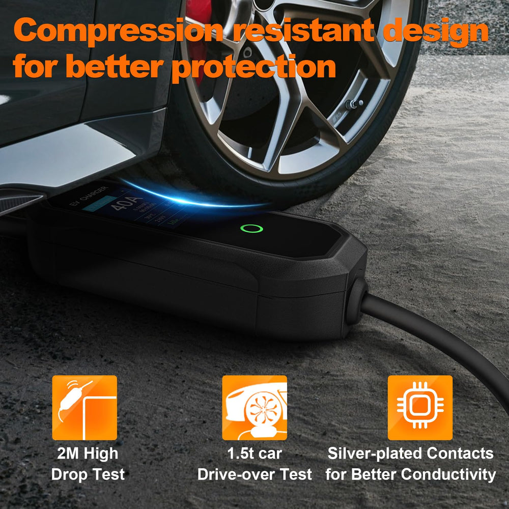 HUSTIAN Level 2 EV Charger LED indicators show status.