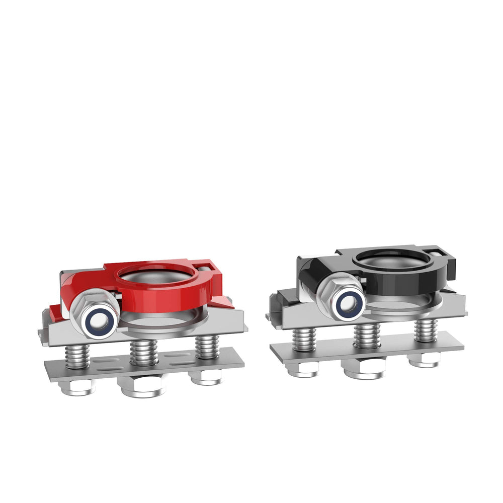 HUSUKU red and black kit supports polarity-safe connections across common batteries.
