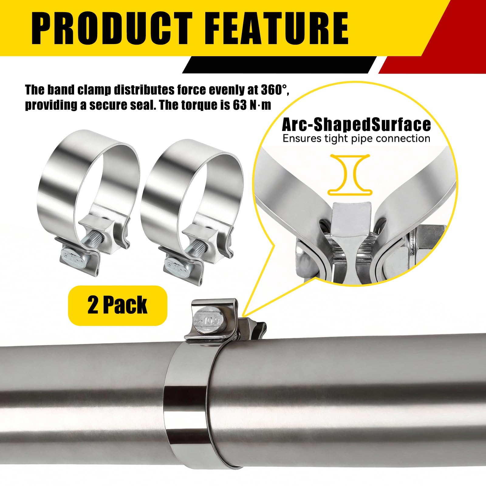 HUTUDAN clamp on pipe demonstrates easy slip-on fit for quick installation.