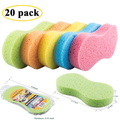 Huvai multi-color sponge set with vacuum packing for space-saving storage and quick access.
