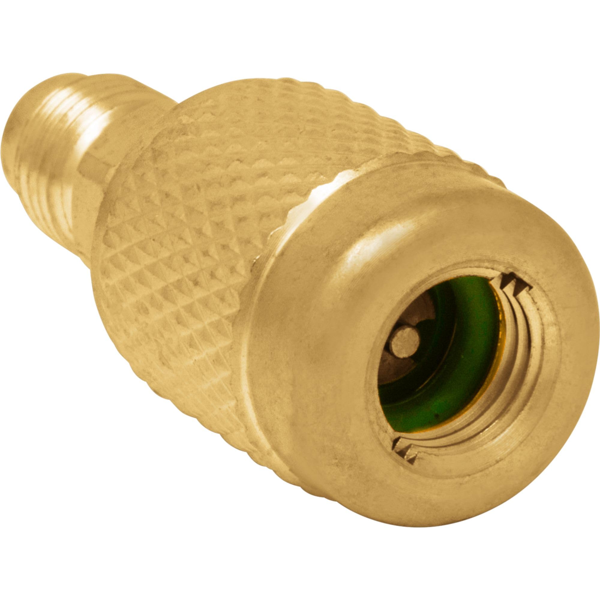 HVAC Guys anti-blow back adapter with low loss fittings for safer disconnections