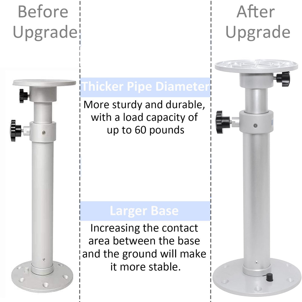 HWHongRV aluminum-alloy base offers durable, lightweight construction.