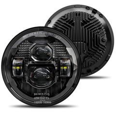 HWSTAR 7-inch LED headlights front view with bright, uniform beam for safer night driving
