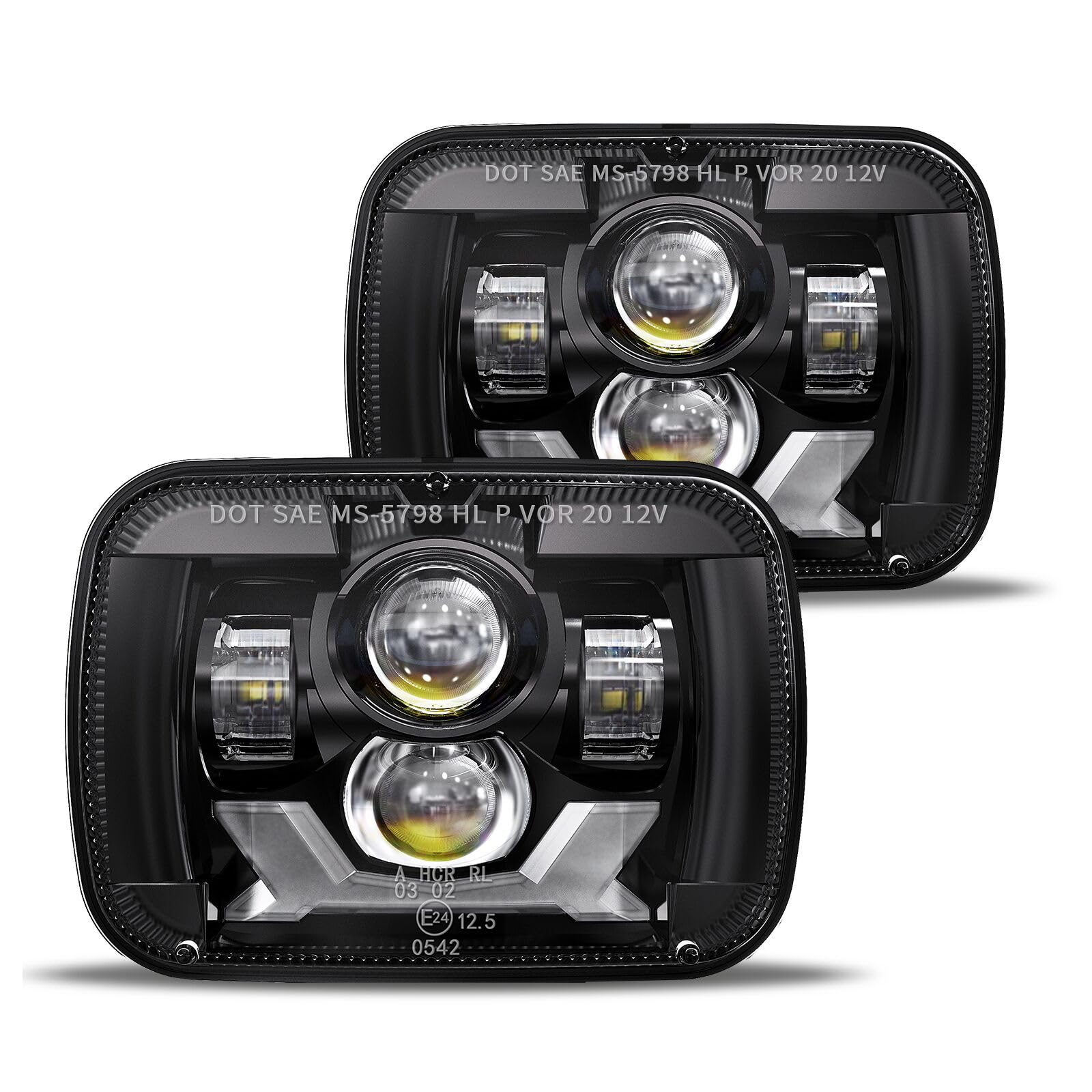 HWSTAR H6054 LED headlights front view for 5x7 fits, showcasing a modern upgrade.