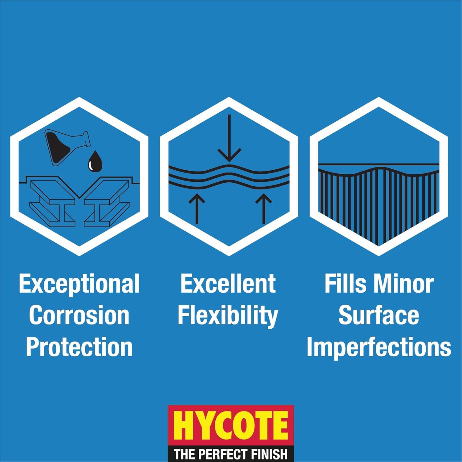 Hycote gloss black finish on metal demonstrates strong adhesion and durable protection.