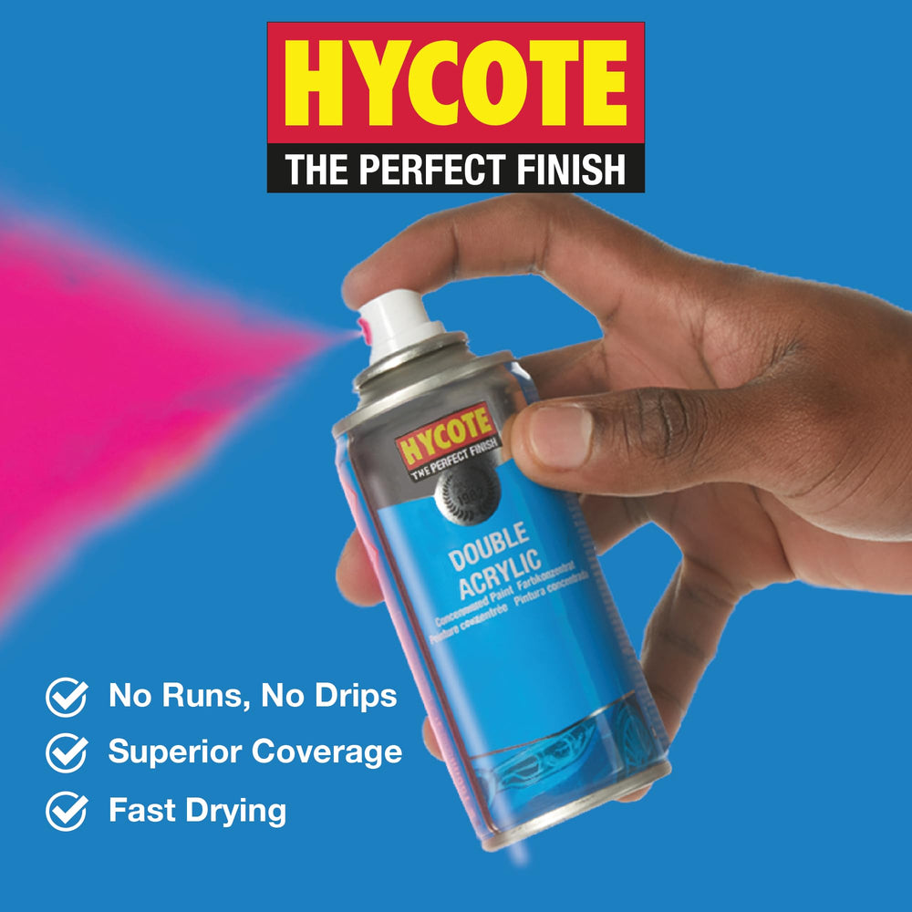 Hycote quick-coat matt black aerosol for automotive panels.