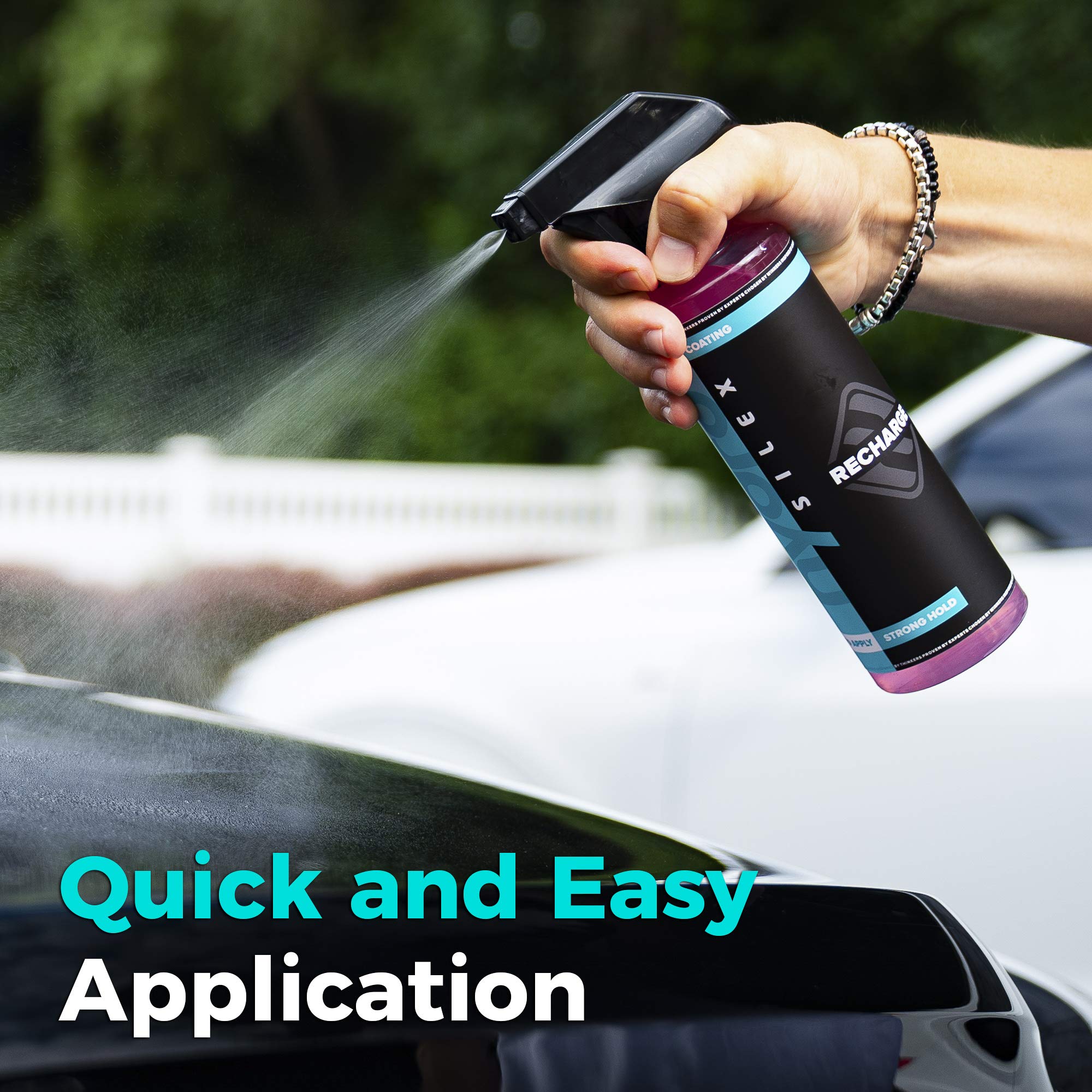 HydroSilex Recharge works on multiple surfaces like paint and wheels