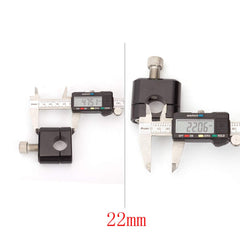 HYEPIVOT fat bar riser shows bolt and hole dimensions for precise mounting.