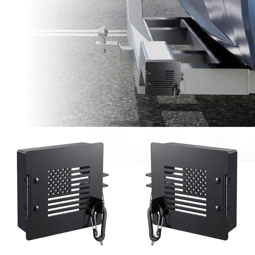 Hyfico aluminum RV bumper end cap 2-pack protects outdoor storage pipes.