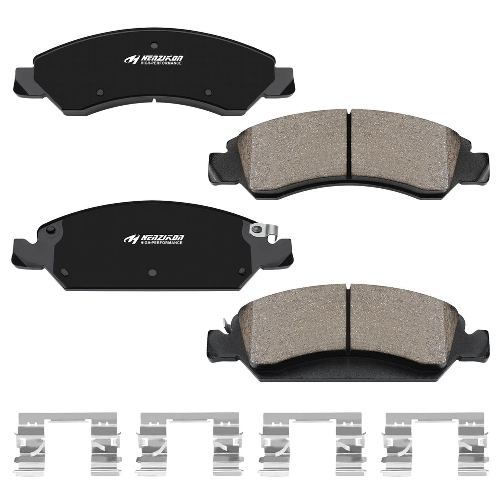 HYFTJYZ ceramic front brake pad set for Cadillac Escalade closeup showing low-dust performance