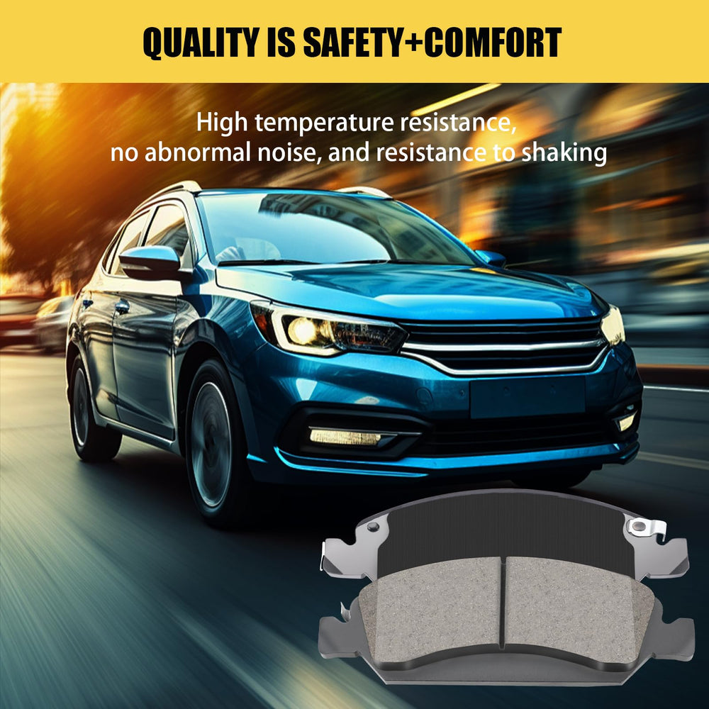 HYFTJYZ ceramic front brake pad set for Chevrolet Express 1500 closeup showing even wear