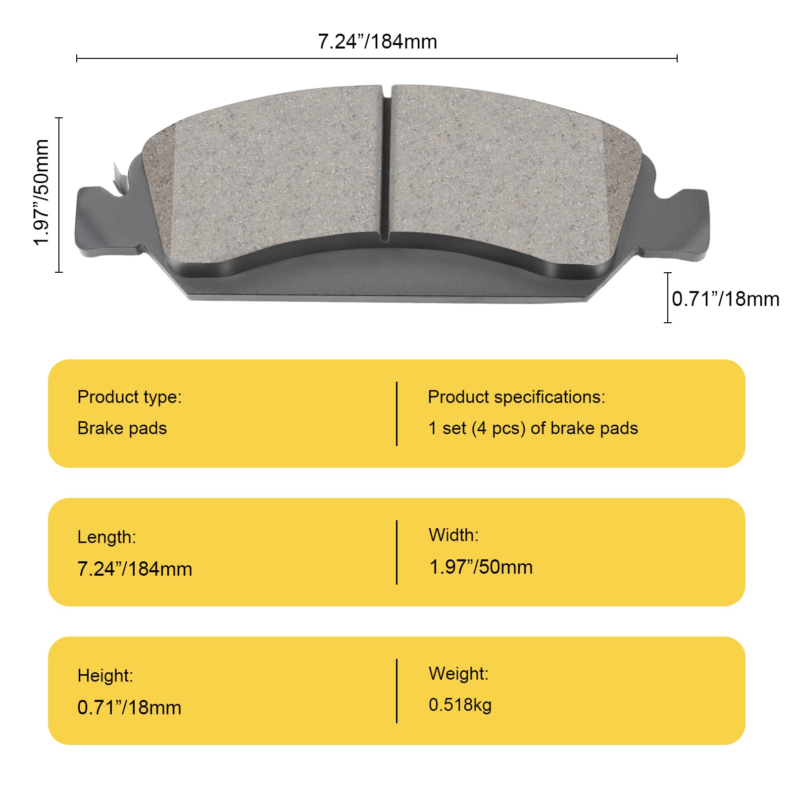 HYFTJYZ ceramic front brake pad set for GMC Yukon closeup indicating reliable braking