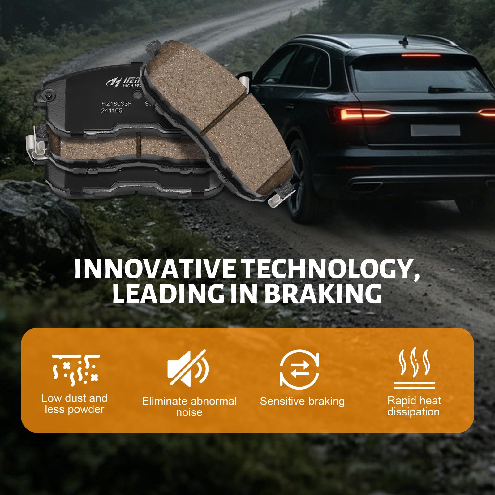 HYFTJYZ ceramic front brake pads for Suzuki SX4 Crossover versatile performance