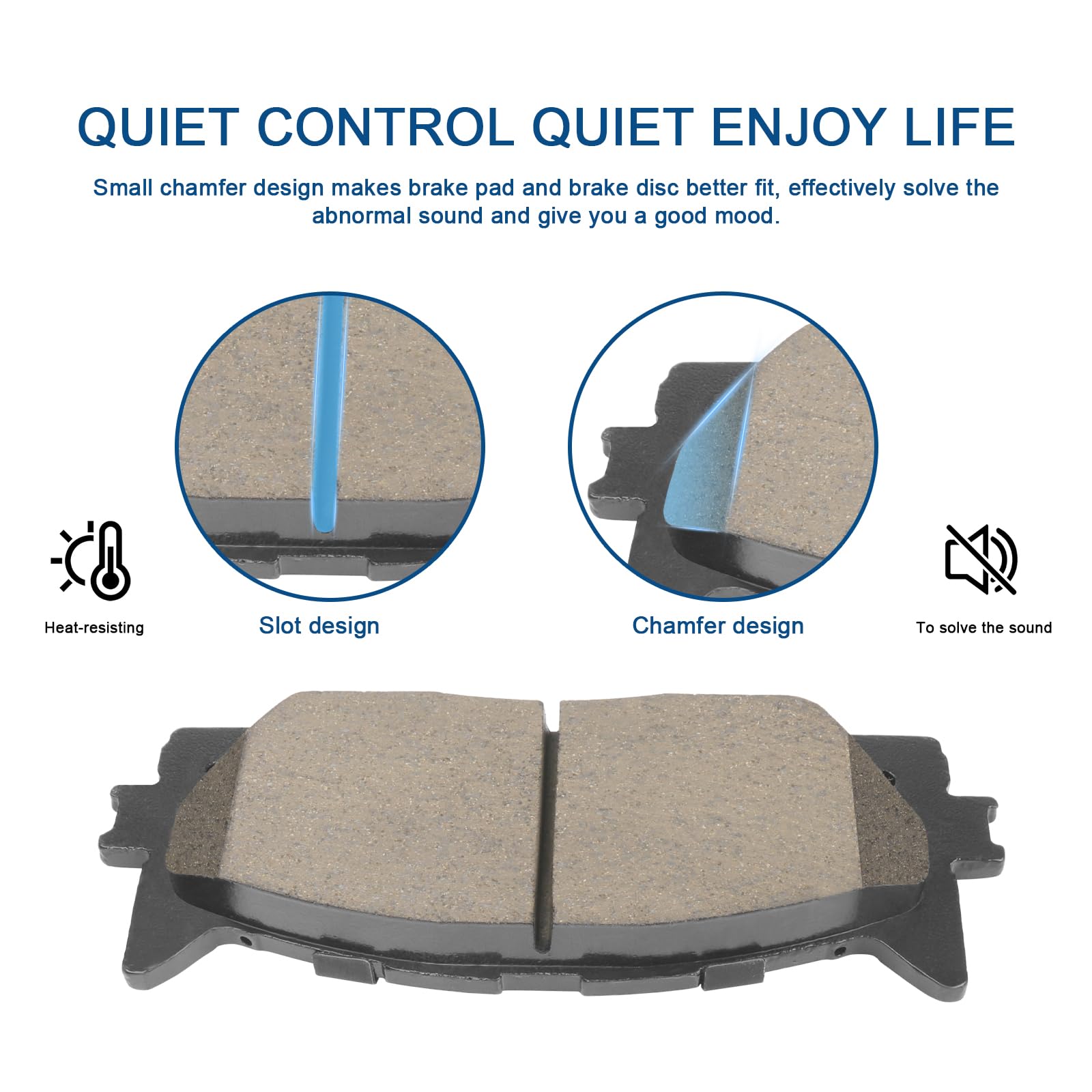 HYFTJYZ ceramic pads close-up show friction material for consistent braking.
