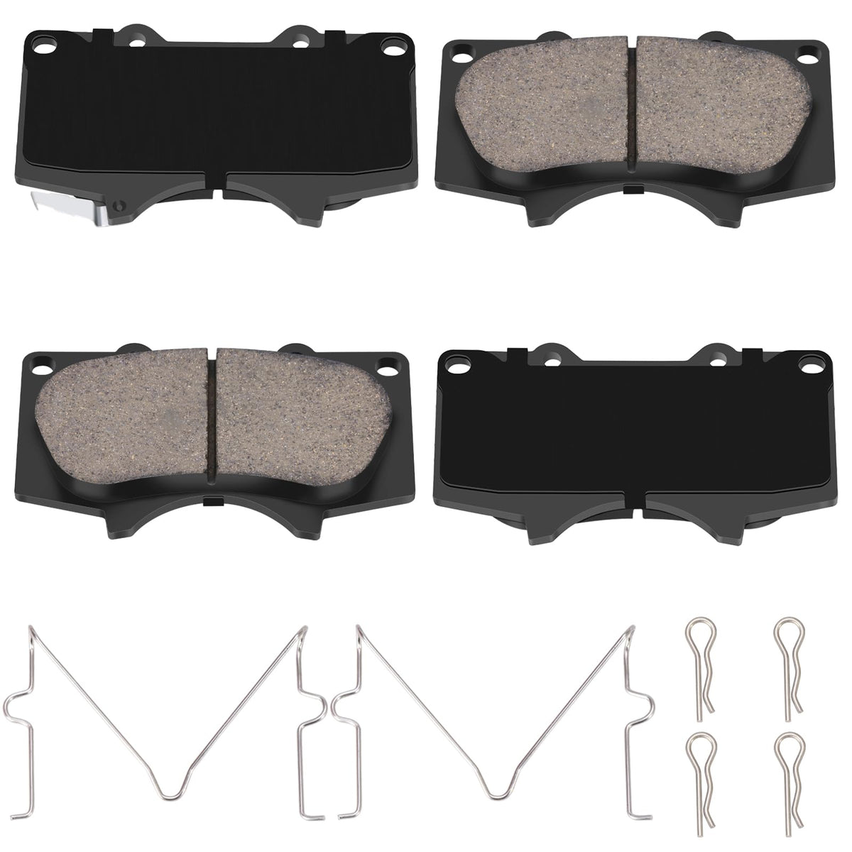 HYFTJYZ ceramic front brake pads for Tacoma, front view, engineered for quieter braking and less dust