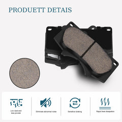 HYFTJYZ ceramic front brake pads for Tundra, front view, promoting stable braking in varied temps