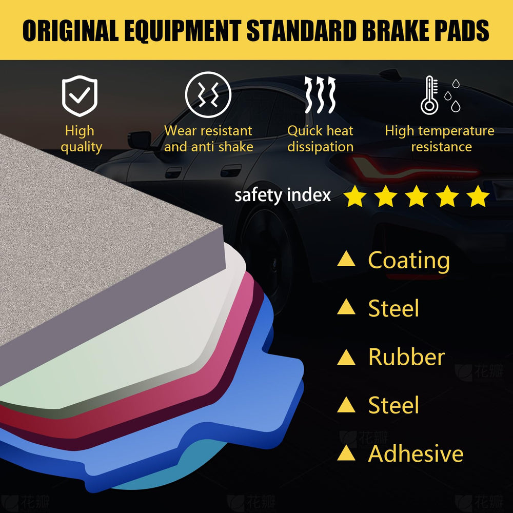HYFTJYZ front brake pad with hardware included for quick, reliable replacement.