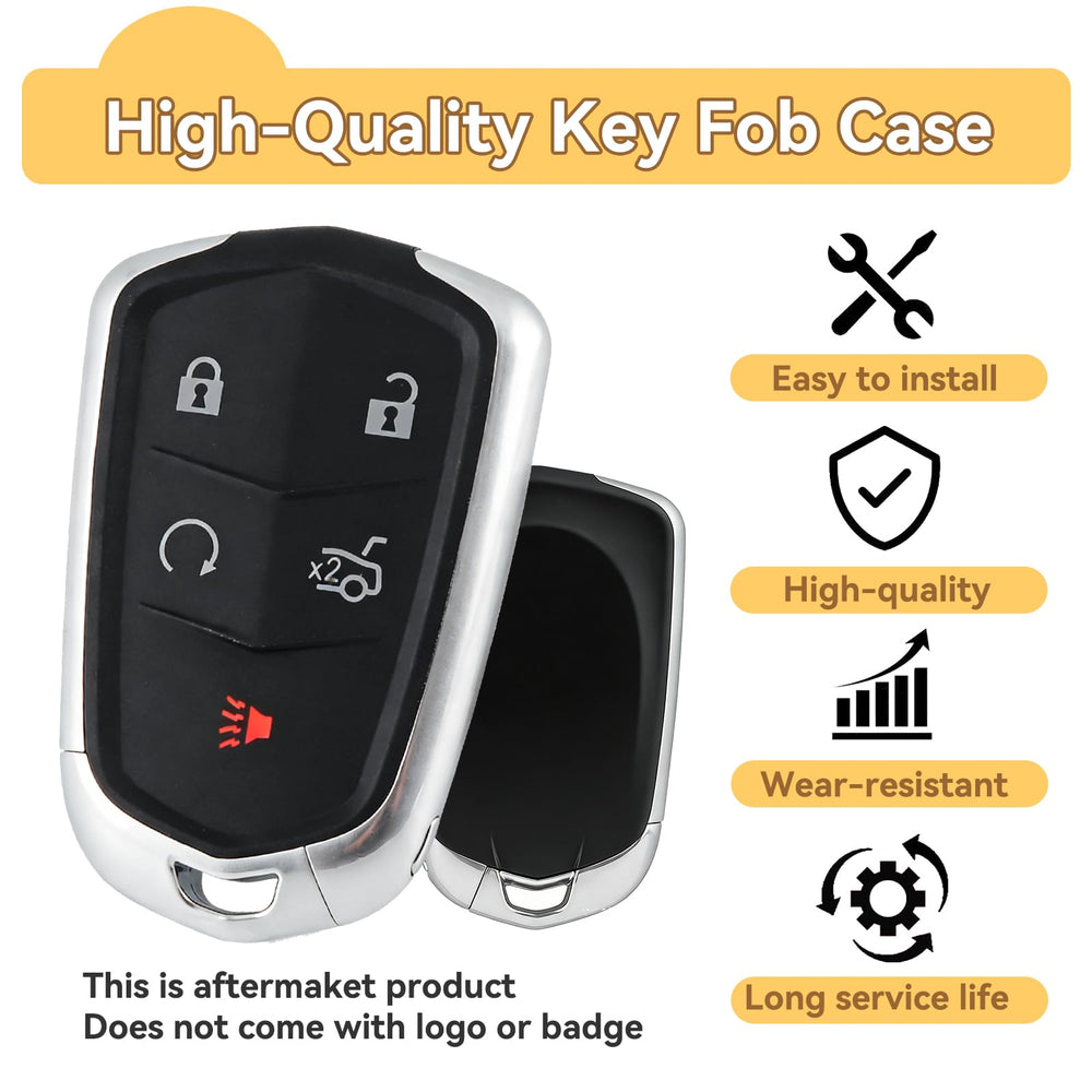 HYMOLKYE Cadillac key fob shell CT6 2017-2020 seamless fit.